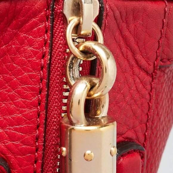 Gucci Red Pebbled Leather Soho Boston Bag - Picture 7 of 12